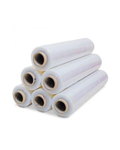 6 x Clear Pallet stretch wrapping Extended core, 400mm x 200 mtr 17 MU strong secure pallet wrap stretch film