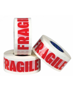 Fragile marked White sealing tape