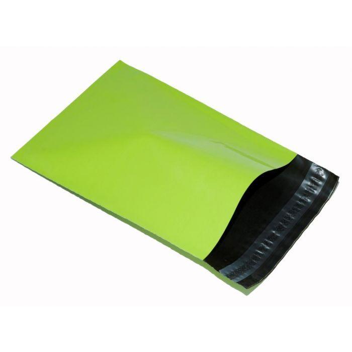 100 Neon Green poly mailer Eco mailing bag size 355mm x 508mm large mailing bag