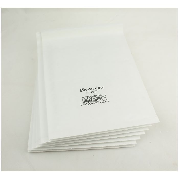 100 x G/4 Masterline white padded envelopes, size G/4 240mm x 330mm or 9.5 x 14 inches, 