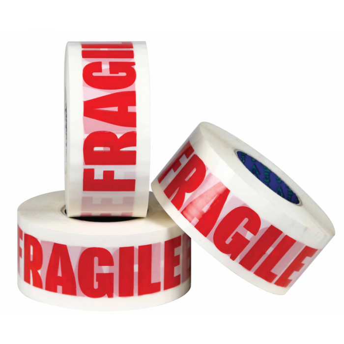 Fragile marked White sealing tape