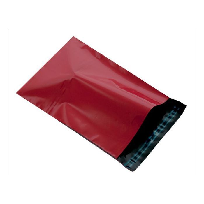 100 Large Red Courier plastic bags, size 600mm x 900mm, or 23.5" x 33.5" , with permanent seal